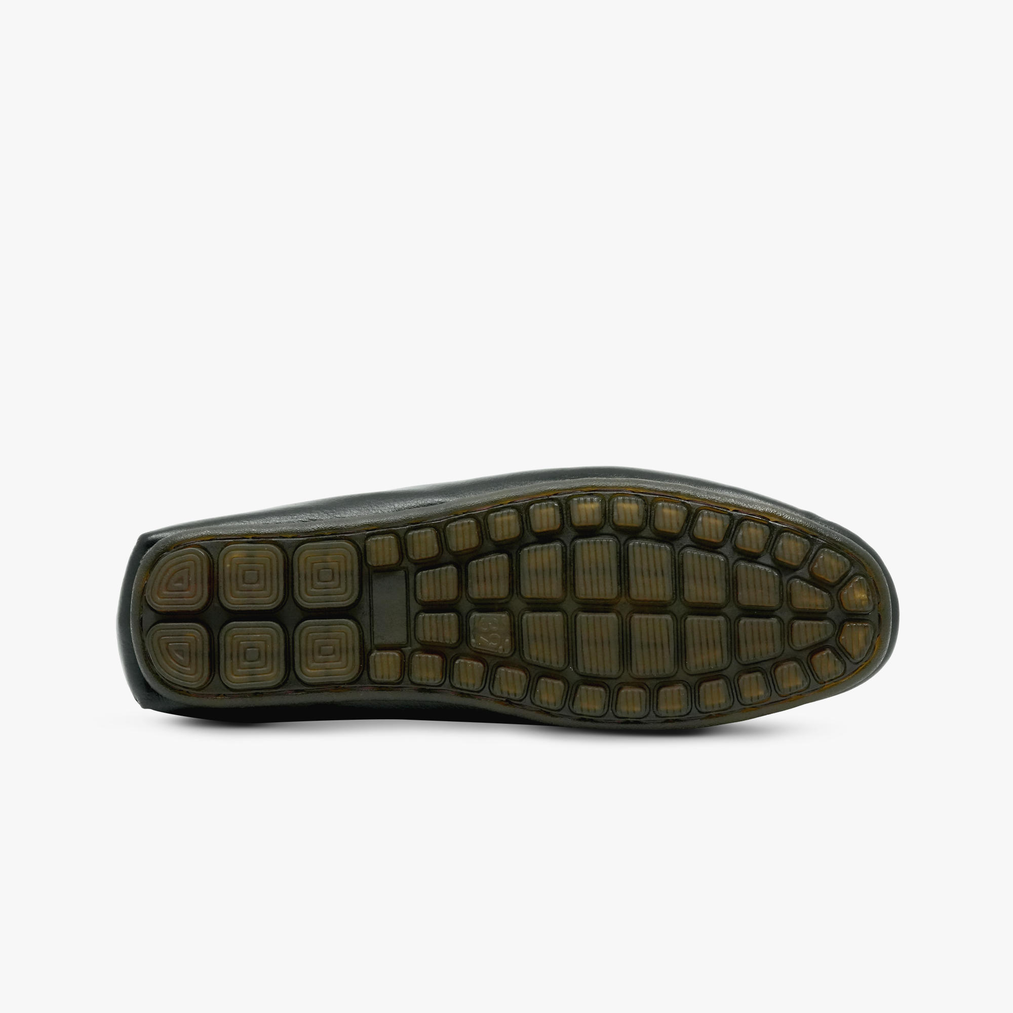 Outsole of Khowai Black Leather Driving Moccasin - Driver-Style Pods for Grip